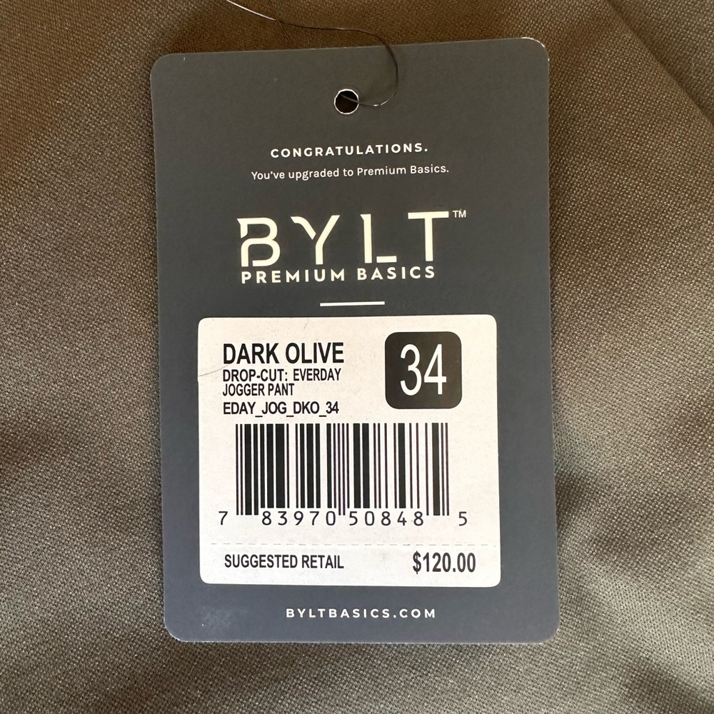 BYLT Basics Olive Green Men’s Jogger Pants - Picture 3 of 5